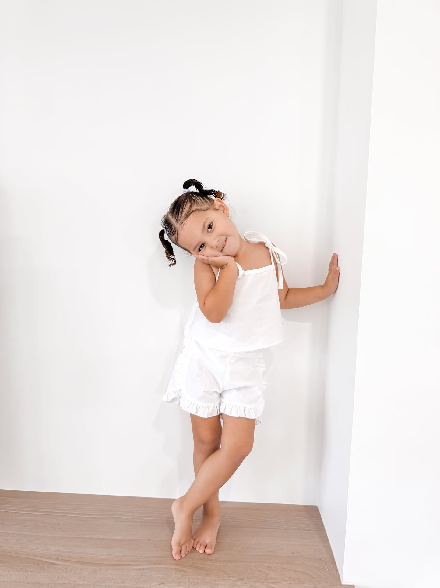 Linen Tie Frill Set