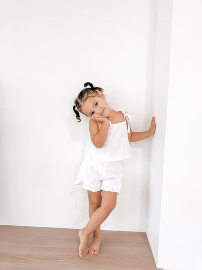 Linen Tie Frill Set