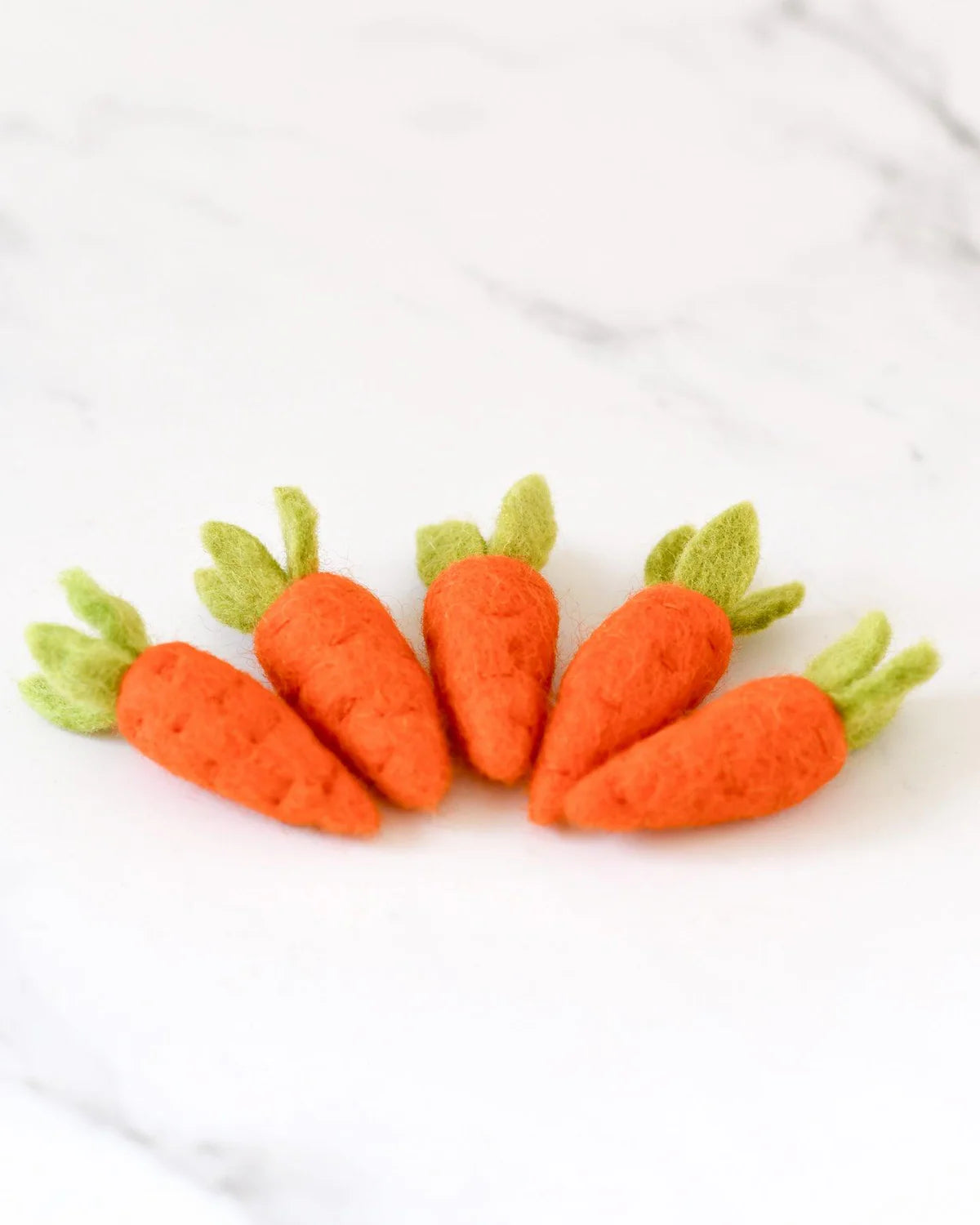 FELT CARROTS - 5 ORANGE CARROTS
