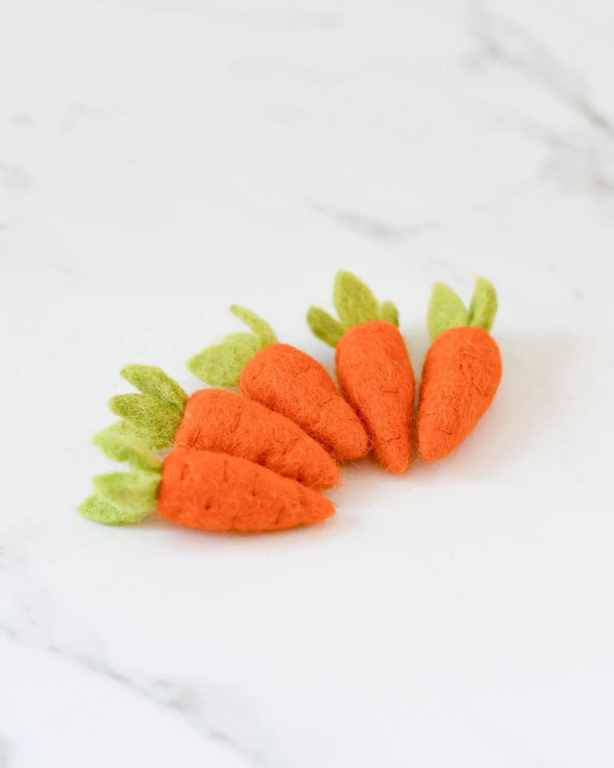 FELT CARROTS - 5 ORANGE CARROTS